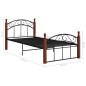 vidaXL Estructura de cama metal y madera maciza de roble 100x200 cm vidaXL Estructura de cama metal y madera maciza de roble 100x200 cm