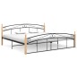 vidaXL Estructura de cama metal y madera maciza de roble 200x200 cm 
