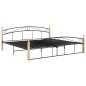 vidaXL Estructura de cama metal y madera maciza de roble 200x200 cm 