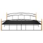 vidaXL Estructura de cama metal y madera maciza de roble 200x200 cm 