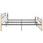 vidaXL Estructura de cama metal y madera maciza de roble 200x200 cm 