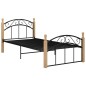 vidaXL Estructura de cama metal y madera maciza de roble 90x200 cm vidaXL Estructura de cama metal y madera maciza de roble 90x200 cm