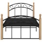 vidaXL Estructura de cama metal y madera maciza de roble 90x200 cm vidaXL Estructura de cama metal y madera maciza de roble 90x200 cm