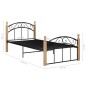 vidaXL Estructura de cama metal y madera maciza de roble 90x200 cm vidaXL Estructura de cama metal y madera maciza de roble 90x200 cm