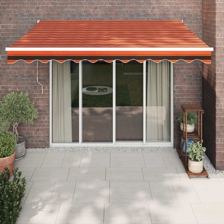 vidaXL Toldo retráctil automático naranja y marrón 3x2,5 m