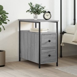 vidaXL Mesita de noche madera de ingeniería gris Sonoma 30x60x60 cm