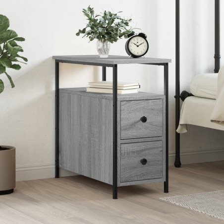 vidaXL Mesita de noche madera de ingeniería gris Sonoma 30x60x60 cm