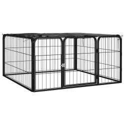 vidaXL Corral para perros 4 paneles acero con recubrimiento en polvo