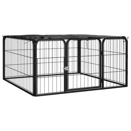 vidaXL Corral para perros 4 paneles acero con recubrimiento en polvo
