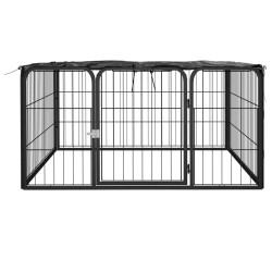 vidaXL Corral para perros 4 paneles acero con recubrimiento en polvo