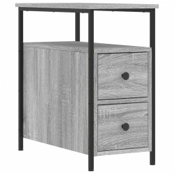 vidaXL Mesita de noche madera de ingeniería gris Sonoma 30x60x60 cm