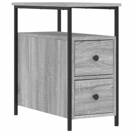 vidaXL Mesita de noche madera de ingeniería gris Sonoma 30x60x60 cm