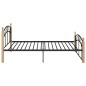 vidaXL Estructura de cama metal y madera maciza de roble 120x200 cm vidaXL Estructura de cama metal y madera maciza de roble 120x200 cm
