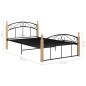 vidaXL Estructura de cama metal y madera maciza de roble 120x200 cm vidaXL Estructura de cama metal y madera maciza de roble 120x200 cm