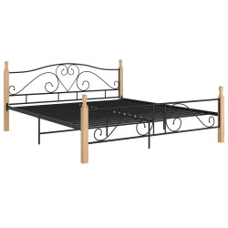 vidaXL Estructura de cama de metal negra 180x200 cm