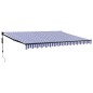 vidaXL Toldo retráctil automático azul y blanco 4x3 m vidaXL Toldo retráctil automático azul y blanco 4x3 m