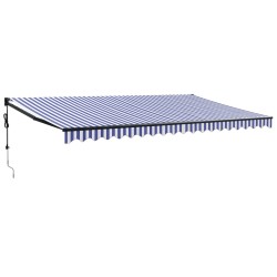 vidaXL Toldo retráctil automático azul y blanco 5x3 m