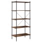 vidaXL Estantería 5 niveles negra y madera oscura 80x40x163 cm vidaXL Estantería 5 niveles negra y madera oscura 80x40x163 cm