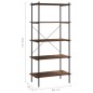 vidaXL Estantería 5 niveles negra y madera oscura 80x40x163 cm vidaXL Estantería 5 niveles negra y madera oscura 80x40x163 cm