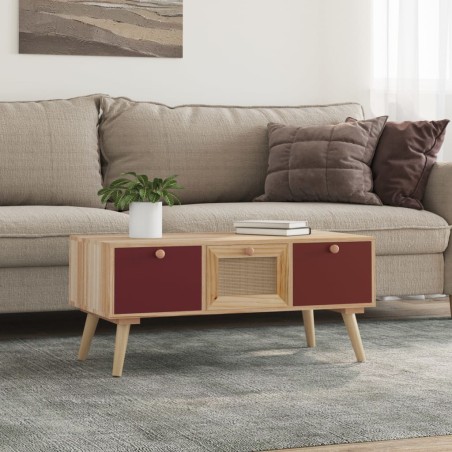 vidaXL Mesa de centro con cajones madera contrachapada 80x40x35,5 cm