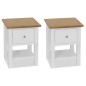 vidaXL Mesitas de noche 2 unidades madera maciza de roble 36x30x47 cm vidaXL Mesitas de noche 2 unidades madera maciza de roble 36x30x47 cm