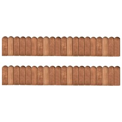 vidaXL Rollos de borde de jardín 2 uds madera pino impregnada 120 cm