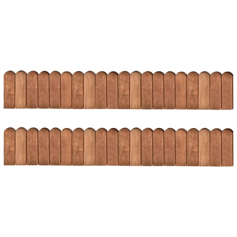 vidaXL Rollos de borde de jardín 2 uds madera pino impregnada 120 cm vidaXL Rollos de borde de jardín 2 uds madera pino impregnada 120 cm