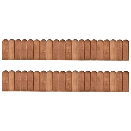 vidaXL Rollos de borde de jardín 2 uds madera pino impregnada 120 cm