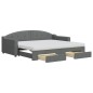 vidaXL Sofá cama nido con cajones tela gris oscuro 90x200 cm vidaXL Sofá cama nido con cajones tela gris oscuro 90x200 cm
