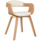 vidaXL Silla de comedor de cuero sintético y madera curvada crema vidaXL Silla de comedor de cuero sintético y madera curvada crema
