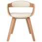 vidaXL Silla de comedor de cuero sintético y madera curvada crema vidaXL Silla de comedor de cuero sintético y madera curvada crema