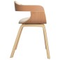vidaXL Silla de comedor de cuero sintético y madera curvada crema vidaXL Silla de comedor de cuero sintético y madera curvada crema