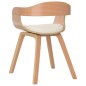 vidaXL Silla de comedor de cuero sintético y madera curvada crema vidaXL Silla de comedor de cuero sintético y madera curvada crema