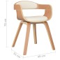 vidaXL Silla de comedor de cuero sintético y madera curvada crema vidaXL Silla de comedor de cuero sintético y madera curvada crema