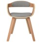 vidaXL Silla de comedor de madera curvada y tela gris taupé vidaXL Silla de comedor de madera curvada y tela gris taupé