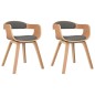 vidaXL Silla de comedor 2 uds madera curvada y tela gris claro vidaXL Silla de comedor 2 uds madera curvada y tela gris claro