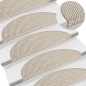 vidaXL Alfombra autoadhesiva escalera sisal 15 uds taupé 56x17x3 cm vidaXL Alfombra autoadhesiva escalera sisal 15 uds taupé 56x17x3 cm