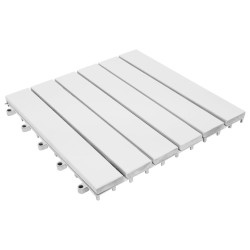 vidaXL Baldosas de terraza 10 uds madera maciza acacia blanco 30x30 cm