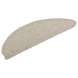 vidaXL Alfombrilla autoadhesiva escalera sisal 15 uds taupé 65x21x4cm