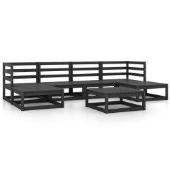 vidaXL Juego de muebles de jardín 7 piezas madera maciza de pino