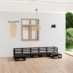 vidaXL Juego de muebles de jardín 7 piezas madera maciza de pino