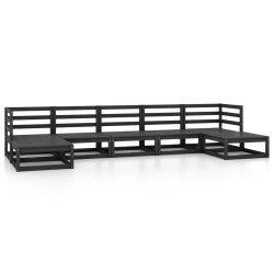 vidaXL Juego de muebles de jardín 7 piezas madera maciza de pino
