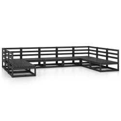 vidaXL Juego de muebles de jardín 9 piezas madera maciza de pino