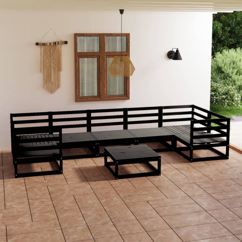 vidaXL Juego de muebles de jardín 8 piezas madera maciza de pino vidaXL Juego de muebles de jardín 8 piezas madera maciza de pino