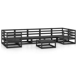 vidaXL Juego de muebles de jardín 8 piezas madera maciza de pino