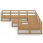 vidaXL Juego de muebles de jardín 9 piezas madera maciza de pino