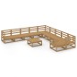 vidaXL Juego de muebles de jardín 11 piezas madera maciza de pino vidaXL Juego de muebles de jardín 11 piezas madera maciza de pino