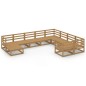 vidaXL Juego de muebles de jardín 10 piezas madera maciza de pino vidaXL Juego de muebles de jardín 10 piezas madera maciza de pino