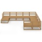 vidaXL Juego de muebles de jardín 10 piezas madera maciza de pino vidaXL Juego de muebles de jardín 10 piezas madera maciza de pino