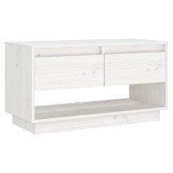 vidaXL Mueble de TV de madera maciza de pino blanco 74x34x40 cm